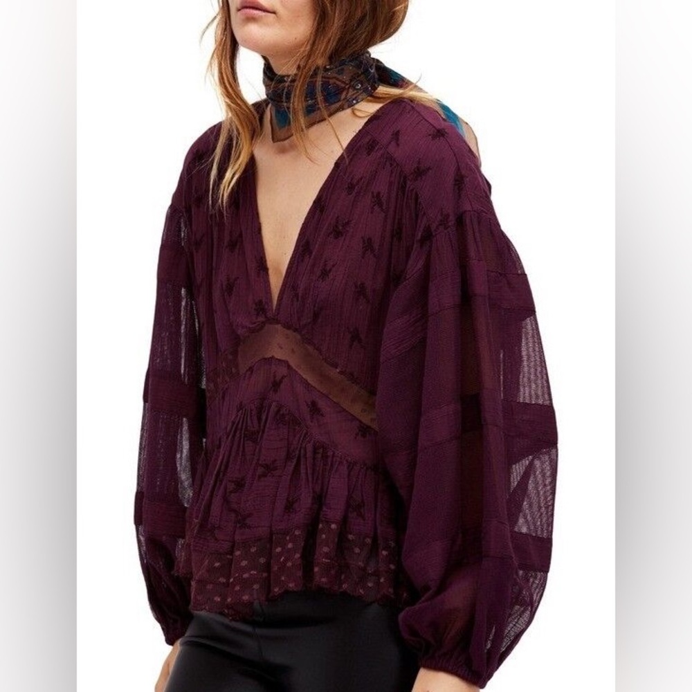 🌿free people sheer lace top🌿